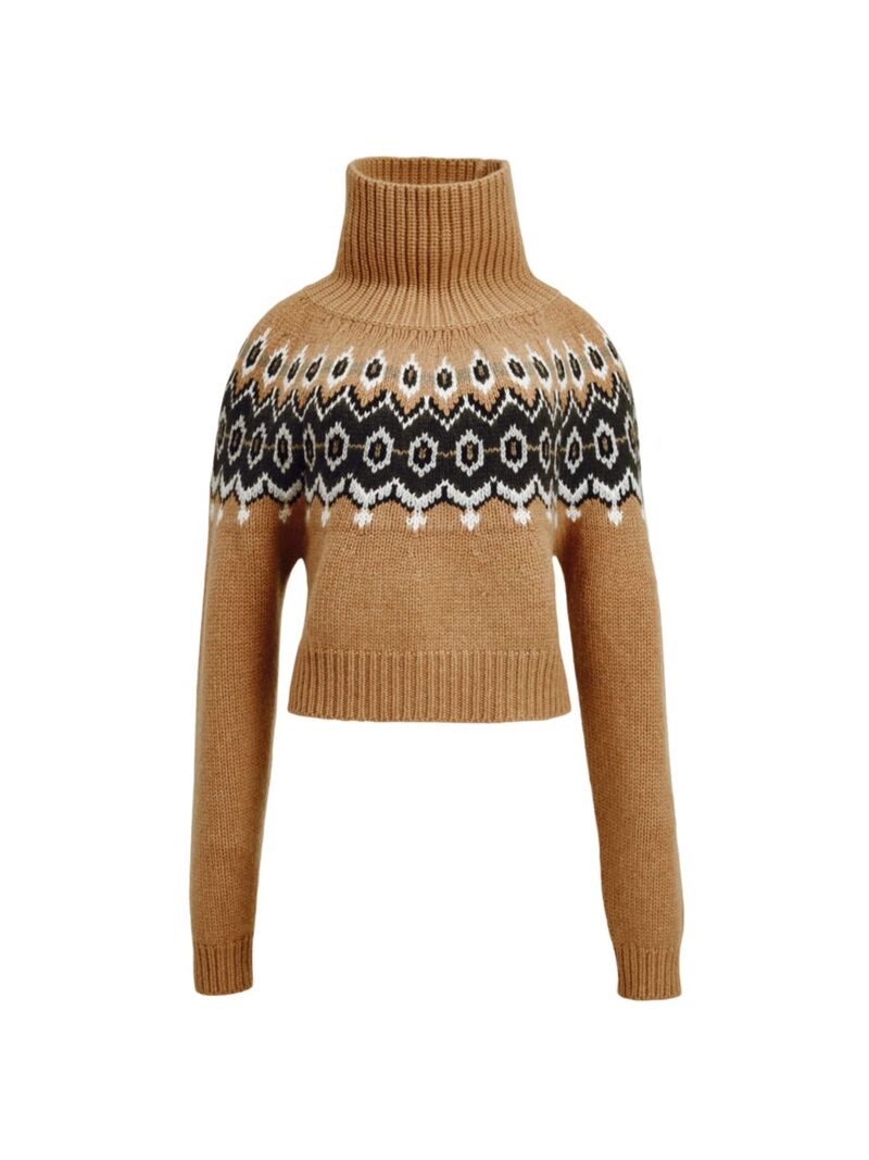 yz JCg fB[X jbgEZ[^[ AE^[ Amaris Cashmere-Blend Fair-Isle Sweater camel multi