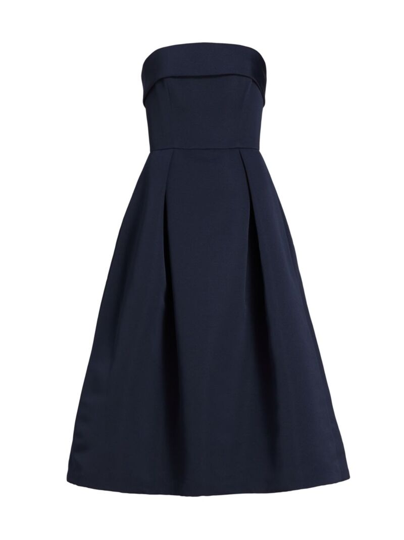  アムサール レディース ワンピース トップス Faille Strapless Dress navy