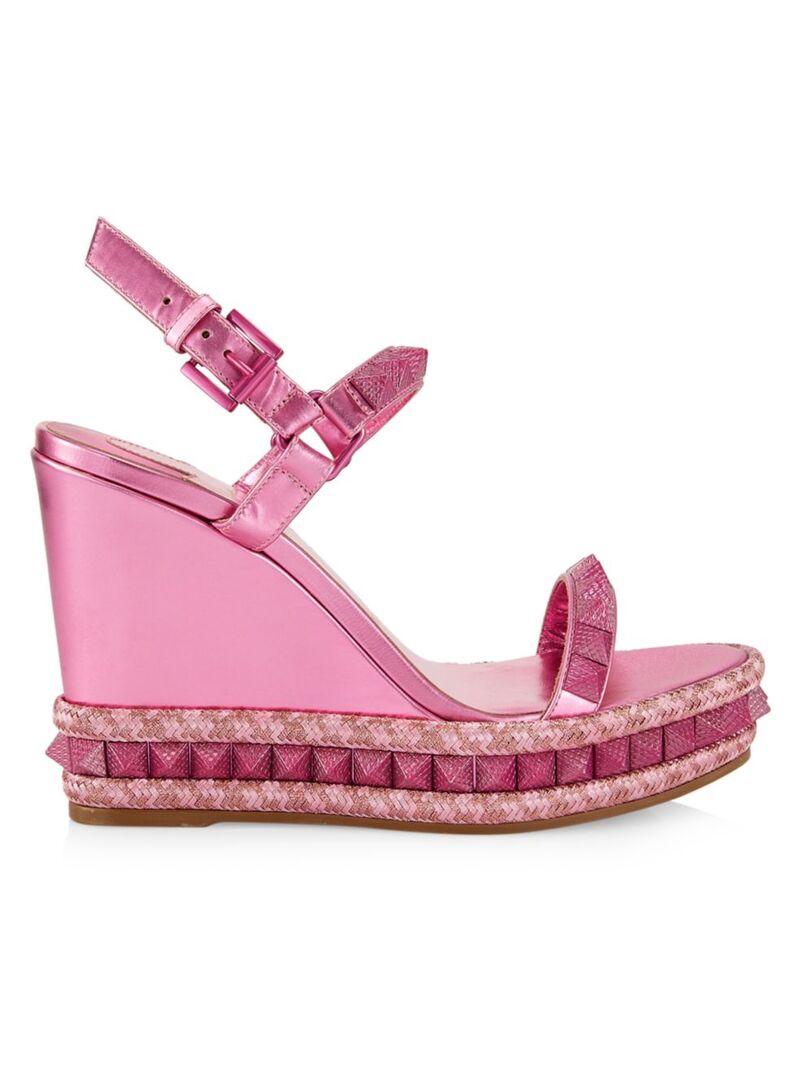 クリスチャンルブタン 【送料無料】 クリスチャン・ルブタン レディース サンダル シューズ Pyraclou 110MM Leather Wedge Sandals pink