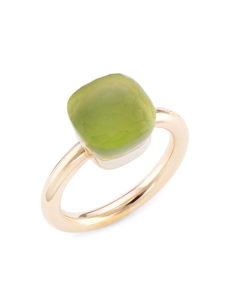 ポメラート 【送料無料】 ポメラート レディース リング アクセサリー Nudo Gele Classic Lemon Quartz, Chrysoprase 18K Rose Gold & 18K White Gold Ring rose white gold