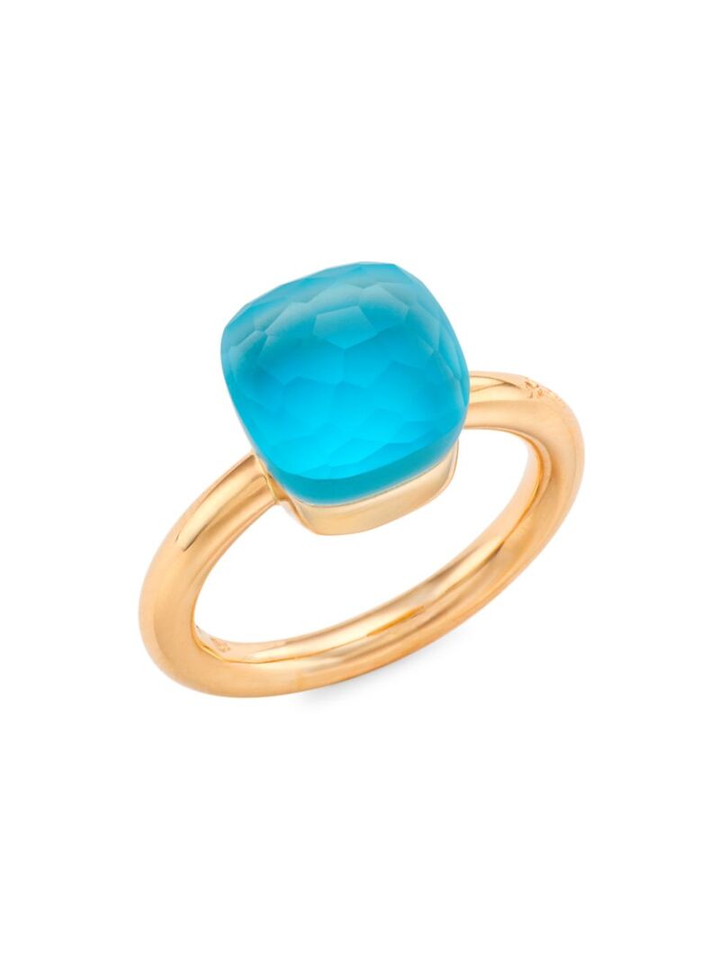 ポメラート 【送料無料】 ポメラート レディース リング アクセサリー Nudo Gele Classic Sky Blue Topaz, Turquoise, Mother-Of-Pearl 18K Rose Gold & 18K White Gold Ring rose white gold
