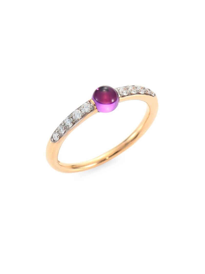 ポメラート 【送料無料】 ポメラート レディース リング アクセサリー M'Ama Non M'Ama Diamond, Amethyst & 18K Rose Gold Ring rose gold