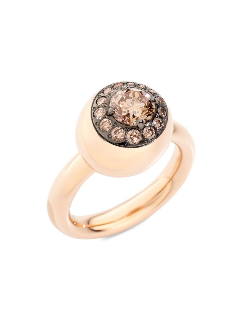 【送料無料】 ポメラート レディース リング アクセサリー Nuvola 18K Rose Gold & Brown Diamond Ring rose gold