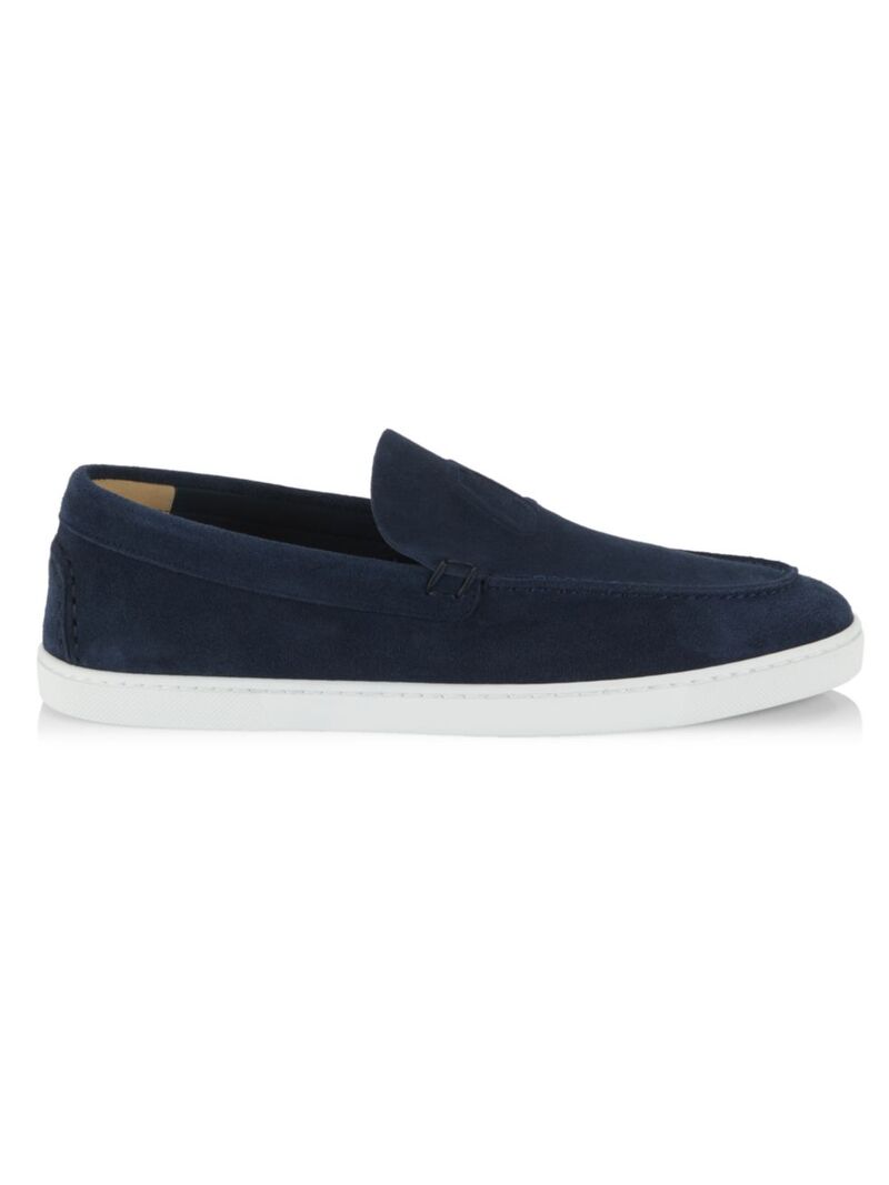 【送料無料】 クリスチャン ルブタン メンズ スリッポン ローファー シューズ Varsiboat Suede Shoes marine