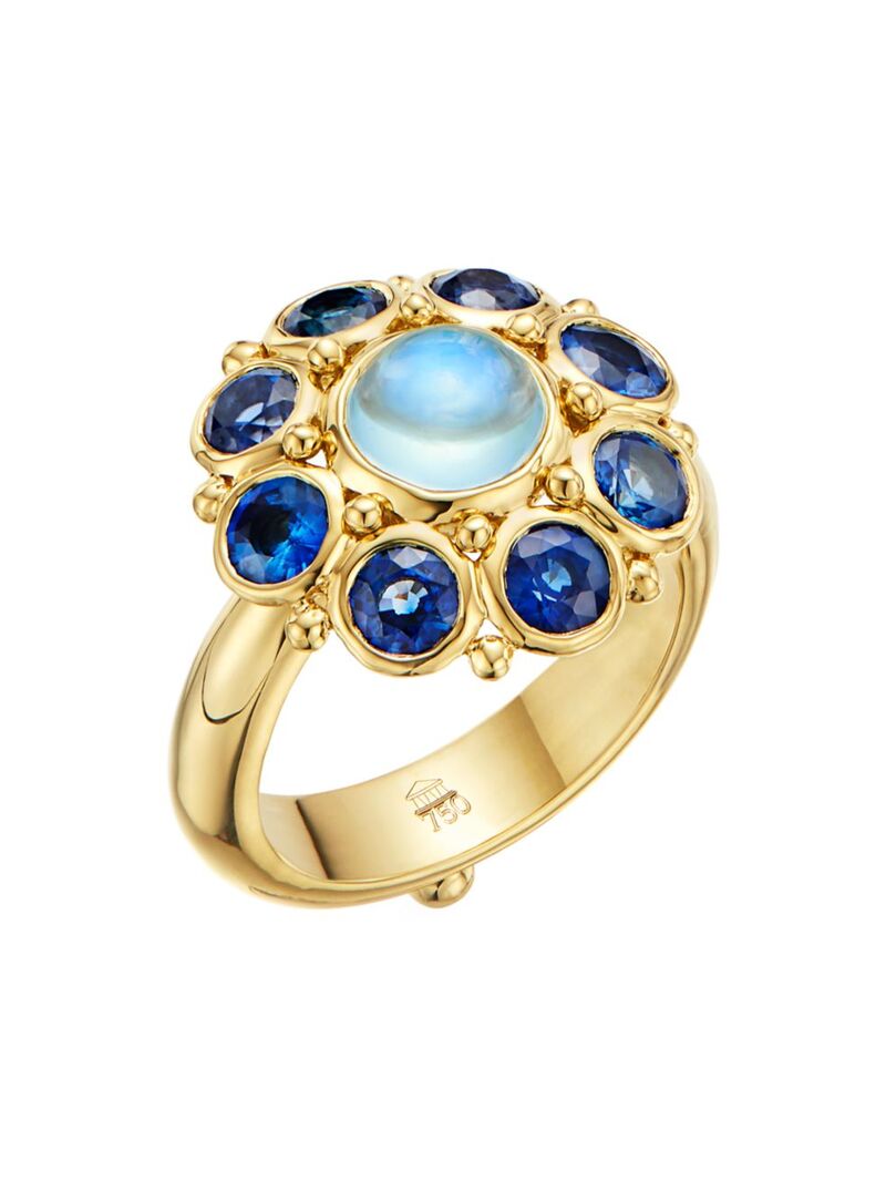  テンプル セント クレア レディース リング アクセサリー Stella 18K Yellow Gold, Blue Sapphire & Blue Moonstone Ring yellow gold