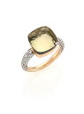 ポメラート 【送料無料】 ポメラート レディース リング アクセサリー Nudo 18K Rose Gold & Prasiolite, Diamond Square Ring rose gold
