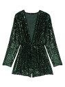 yz }[W fB[X WvX[c gbvX Sequinned Wide-Leg Playsuit bottle green