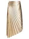yz G[GV[ fB[X XJ[g {gX Tori Faux Leather Pleated Asymmetric Skirt pale gold