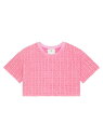 【送料無料】 ジバンシー レディース Tシャツ トップス Cropped T-Shirt In 4G Cotton Towelling Jacquard old pink