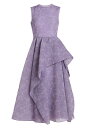 【送料無料】 アーデム レディース ワンピース トップス Organza Cloque Draped Midi-Dress purple