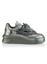 【送料無料】 ヴェルサーチ メンズ スニーカー シューズ Odissea Low-Top Leather Sneakers gunmetal