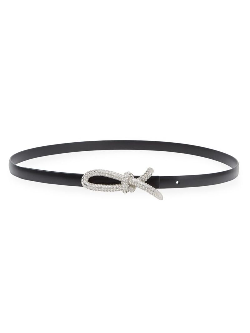 サルヴァトーレフェラガモ 【送料無料】 フェラガモ レディース ベルト アクセサリー Strass Knot Leather Belt nero