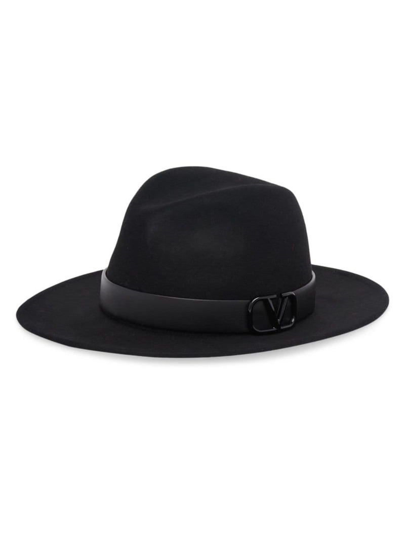 【送料無料】 ヴァレンティノ レディース 帽子 アクセサリー VLogo Wool Fedora nero