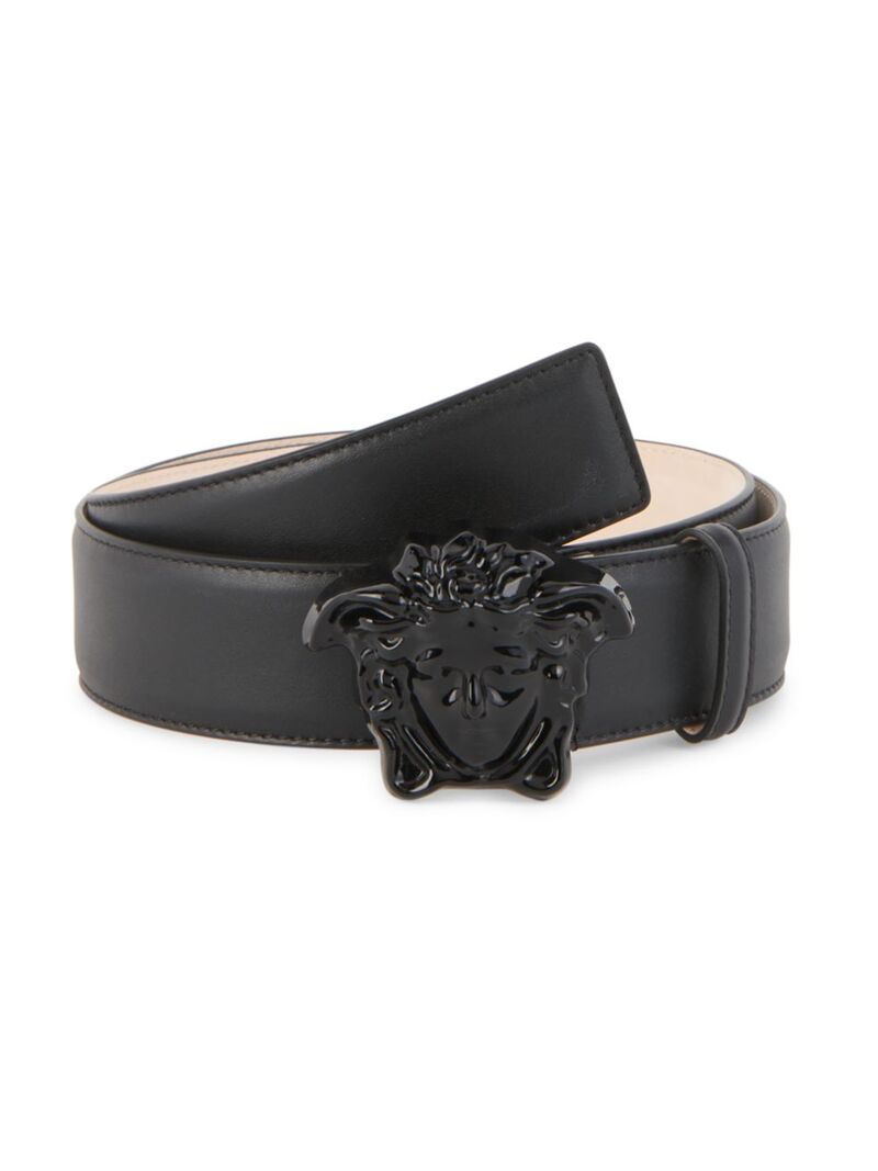 【送料無料】 ヴェルサーチ メンズ ベルト アクセサリー Medusa Leather Belt black