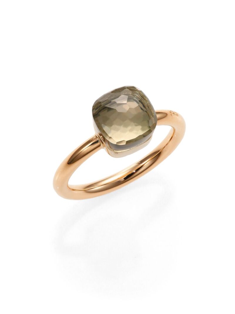 ポメラート 【送料無料】 ポメラート レディース リング アクセサリー Nudo 18K Rose Gold & Prasiolite Petite Square Ring rose gold