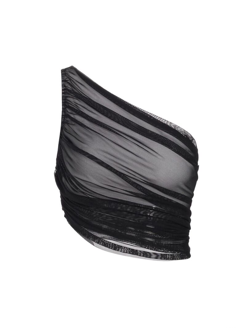 【送料無料】 ノーマカマリ レディース トップのみ 水着 Diana One-Shoulder Bikini Top black mesh