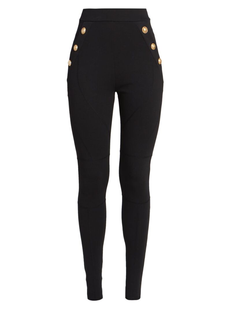 ̵ Хޥ ǥ 쥮 ܥȥॹ Side Button Jersey Leggings black