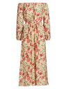 yz A_ sY fB[X s[X gbvX Floral Silk Off-The-Shoulder Dress pistachio multi