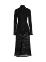 【送料無料】 バルマン レディース ワンピース トップス Baroque Pattern Wool Sheer Midi-Dress black