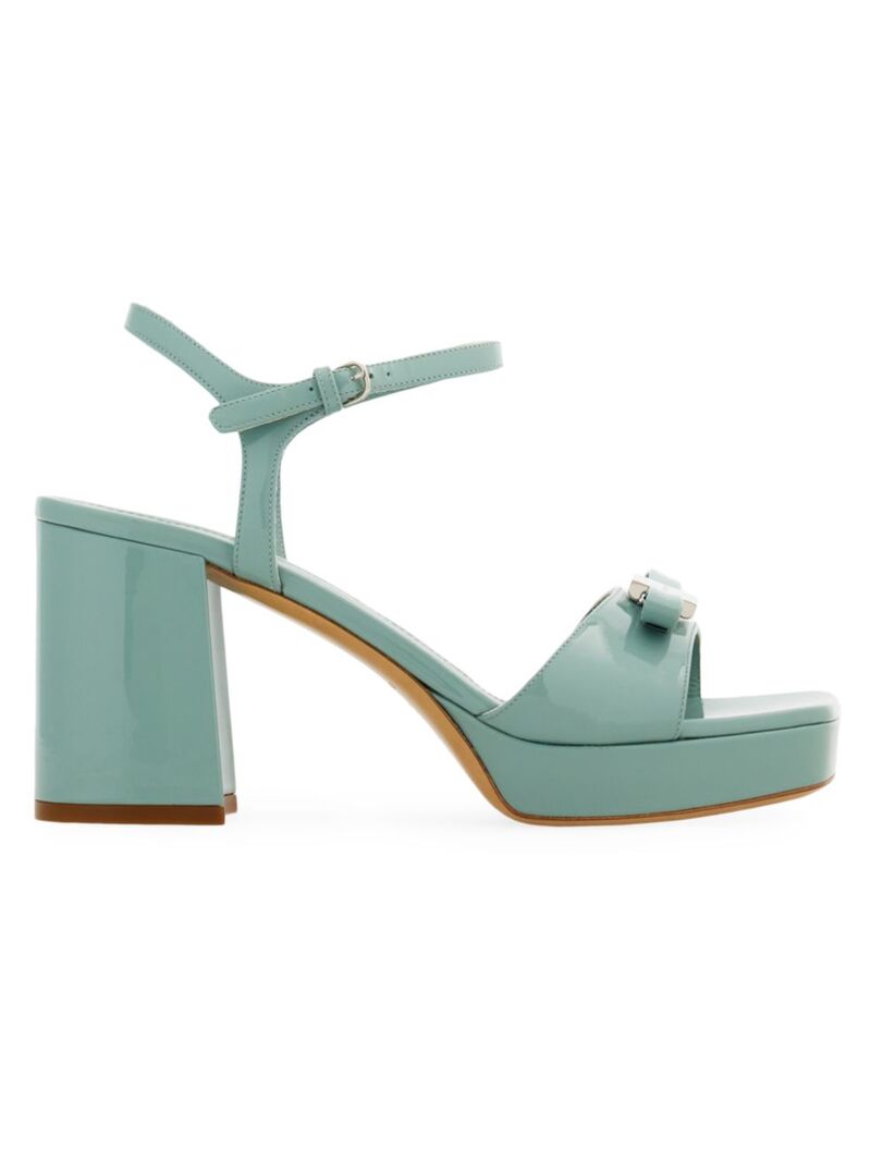 【送料無料】 フェラガモ レディース サンダル シューズ Marika 75MM Patent Leather Sandals green