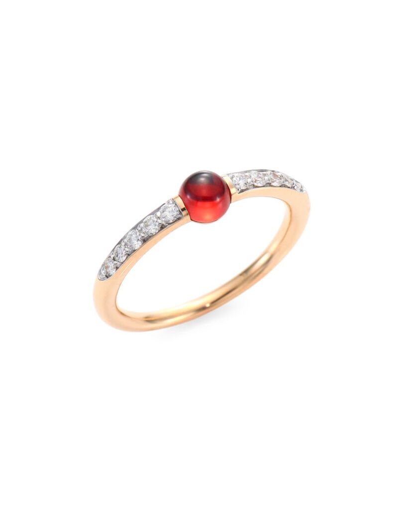 ポメラート 【送料無料】 ポメラート レディース リング アクセサリー M'Ama Non M'Ama Diamond Garnet & 18K Rose Gold Ring rose gold