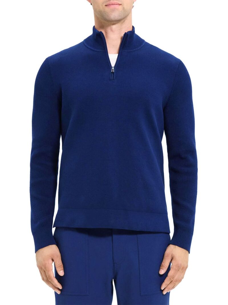 【送料無料】 セオリー メンズ ニット・セーター アウター Walton Quarter-Zip Sweater blueberry