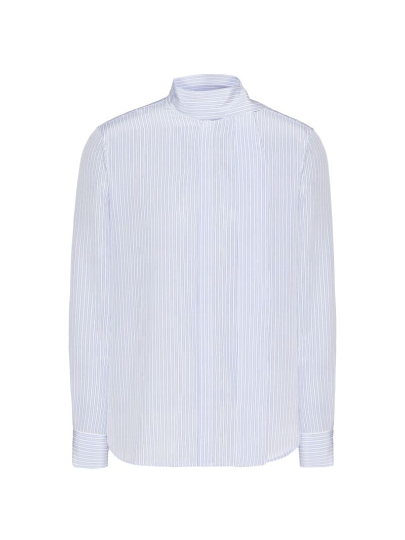 【送料無料】 ヴァレンティノ メンズ シャツ トップス Silk Shirt With Scarf Detail At Neck azure