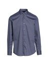  ゼニア メンズ シャツ トップス Geometric Button-Front Shirt blue