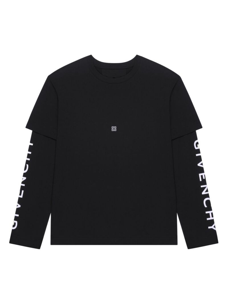 【送料無料】 ジバンシー メンズ Tシャツ トップス Double Layer T-Shirt black