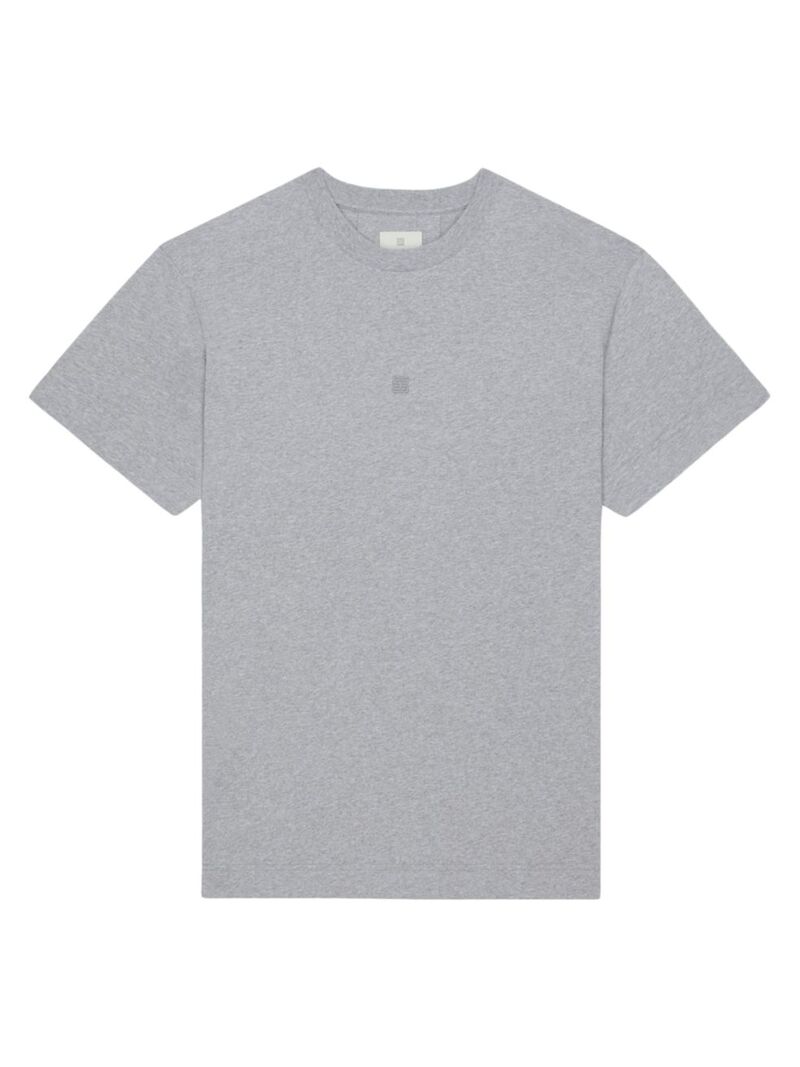 【送料無料】 ジバンシー メンズ Tシャツ トップス T-Shirt in 4G Embroidered Jersey light grey melange