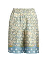 【送料無料】 ヴェルサーチ メンズ ハーフパンツ・ショーツ ボトムス Logo Polka Dot Linen Shorts light blue ivory