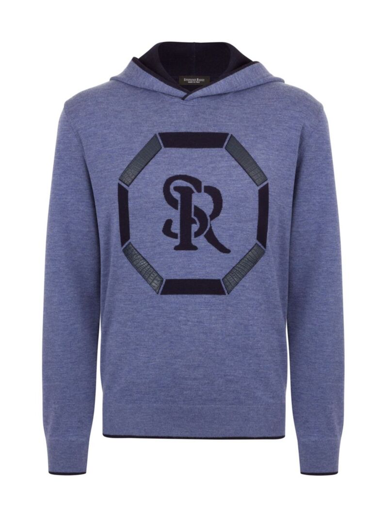 【送料無料】 ステファノリッチ メンズ パーカー・スウェット アウター Hooded Jogging Sweatshirt blue