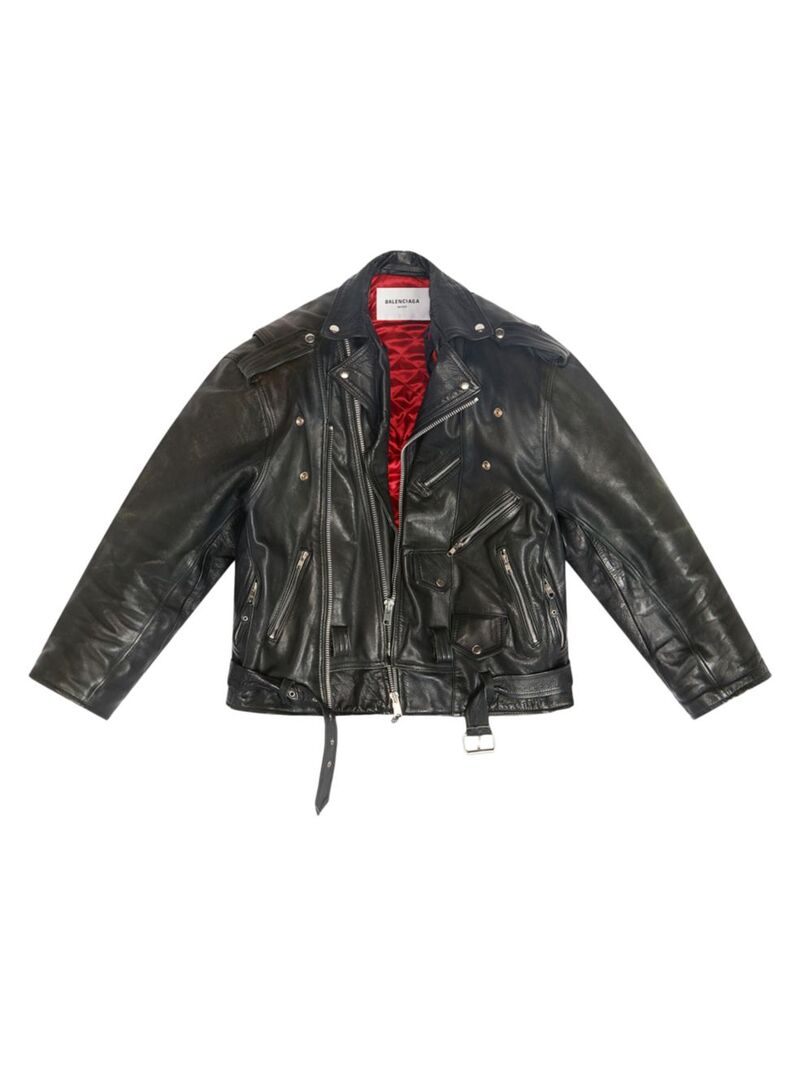 【送料無料】 バレンシアガ メンズ ジャケット・ブルゾン アウター Upcycled Biker Jacket black