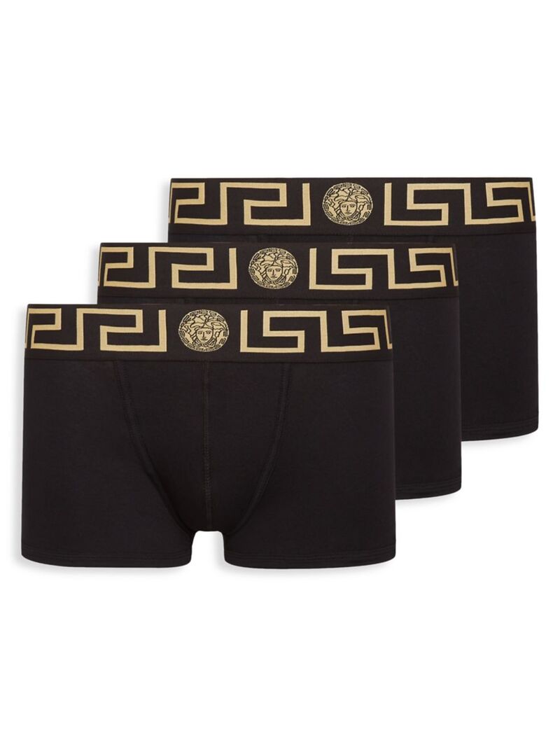 versace 【送料無料】 ヴェルサーチ メンズ ボクサーパンツ アンダーウェア Logo Boxers Set black gold