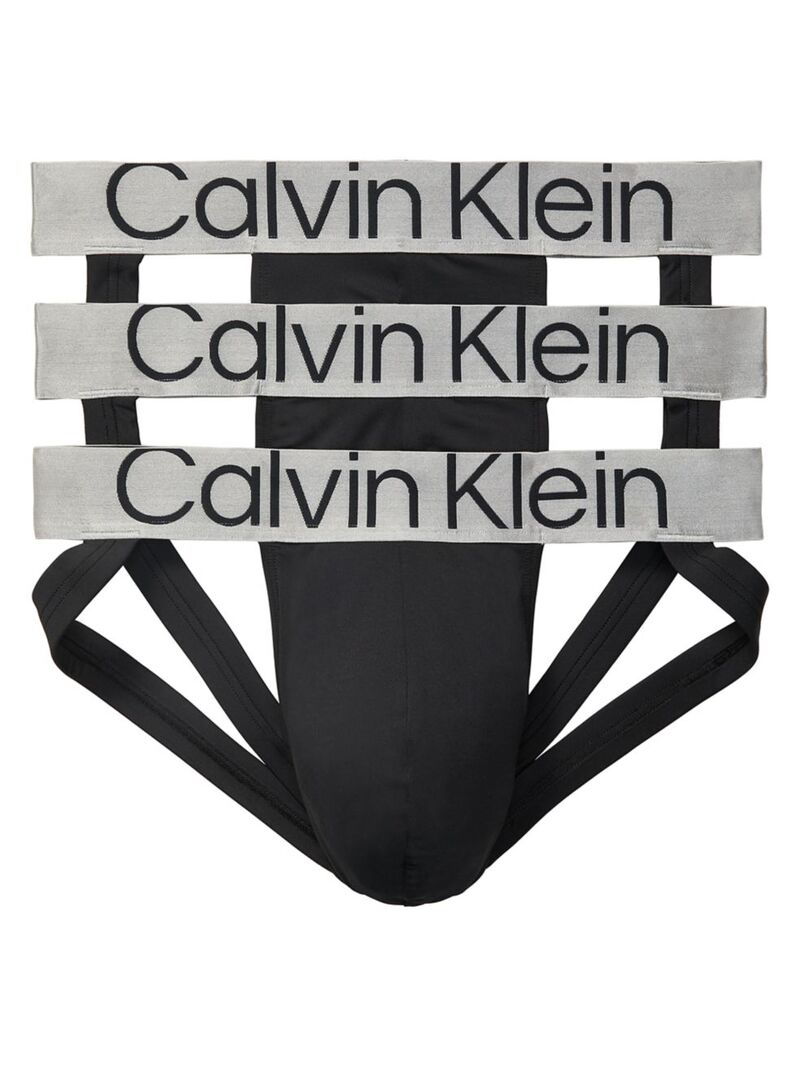 【送料無料】 カルバンクライン メンズ ブリーフパンツ アンダーウェア Reconsidered Steel 3-Piece Micro Jockstrap Set black multi