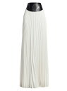 【送料無料】 ブランドン・マクスウェル レディース スカート ボトムス Leather-Waist Pleated Maxi Skirt black white