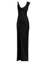 【送料無料】 ヴェルサーチ レディース ワンピース トップス Draped Cowlneck Column Gown black