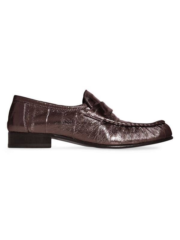 【送料無料】 ザ ロウ レディース オックスフォード シューズ Metallic Eel Skin Loafers brown