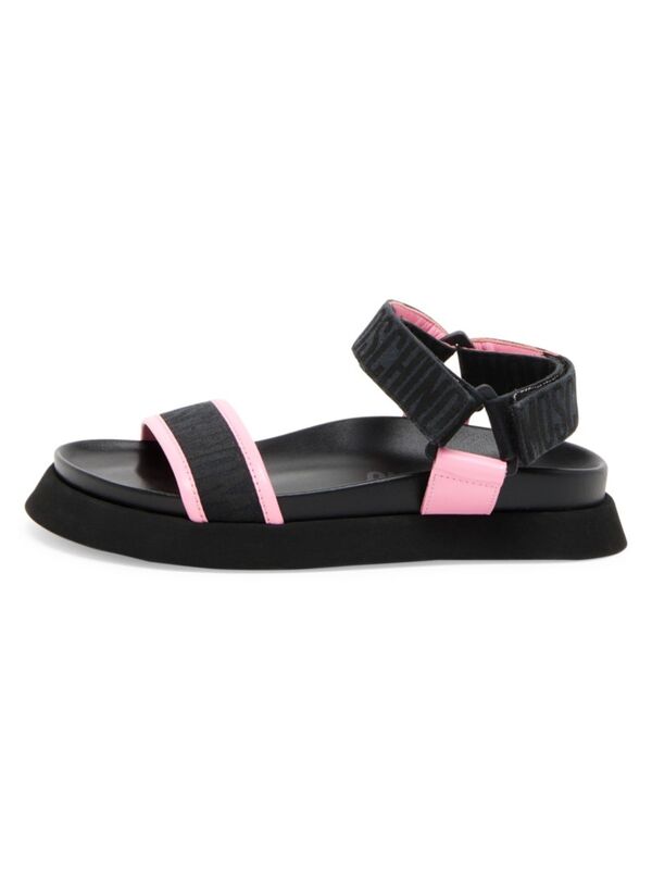 ̵ ⥹ ǥ  塼 Logo Canvas Jacquard Sandals black pink