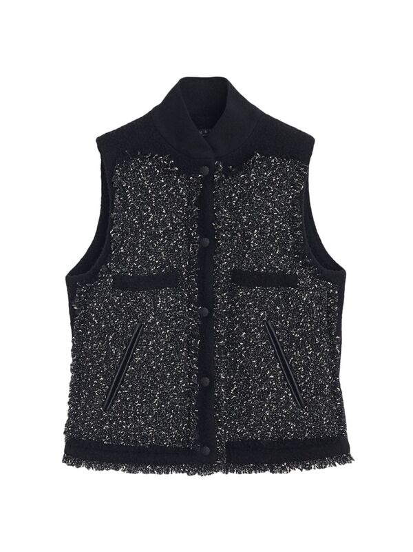 【送料無料】 ラグアンドボーン レディース タンクトップ トップス Wool-Blend Metallic Vest black multi