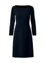 【送料無料】 アクリス レディース ワンピース トップス Double-Face Wool Boatneck A-Line Dress navy