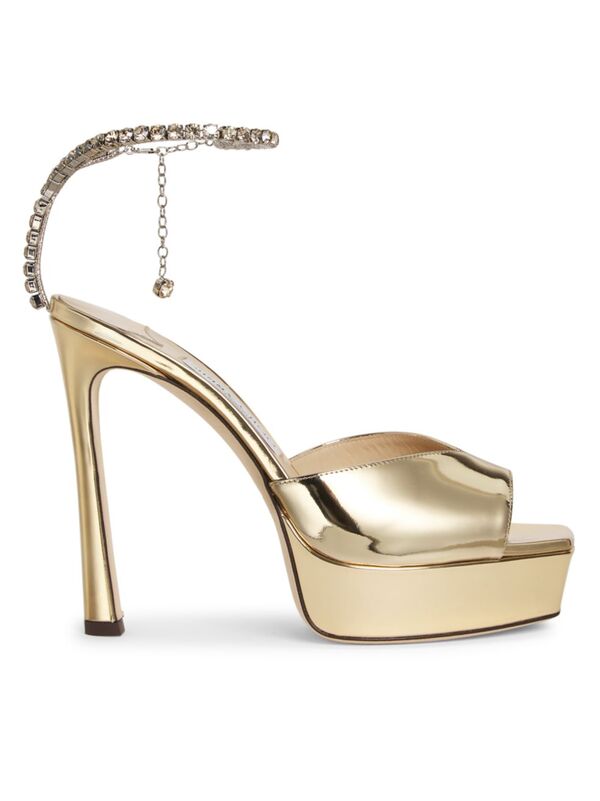 ̵ ߡ塼 ǥ  塼 Saeda 125MM Platform Sandals gold crystal honey