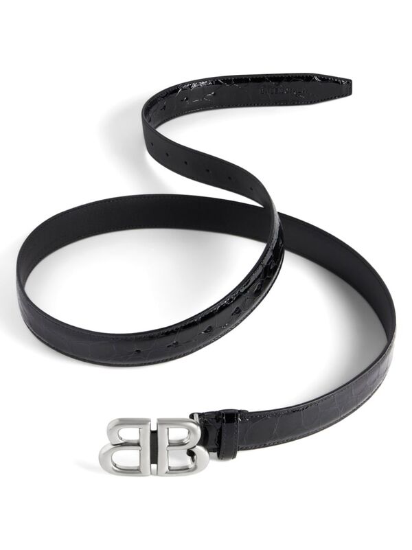 バレンシアガ 【送料無料】 バレンシアガ レディース ベルト アクセサリー Monaco Belt Crocodile Embossed black