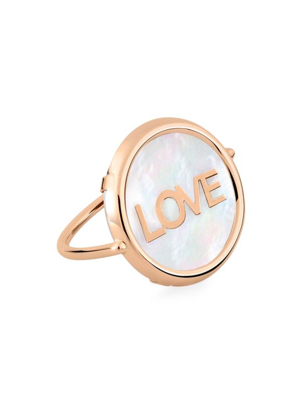 ̵ ͥåȥ˥塼衼 ǥ  ꡼ Initial Love 18K Rose Gold &Mother-Of-Pearl Disc Ring rose gold
