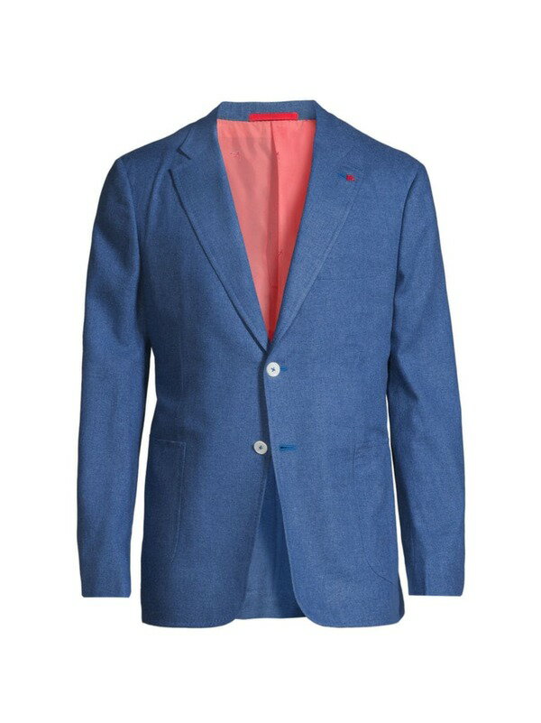 【送料無料】 イザイア メンズ ジャケット・ブルゾン アウター Solid Sport Jacket blue