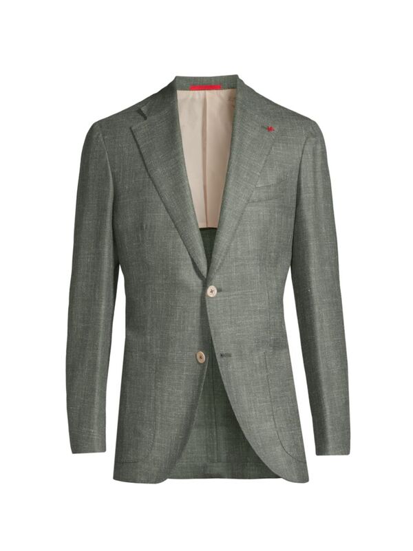 【送料無料】 イザイア メンズ ジャケット・ブルゾン アウター Wool & Silk-Blend Sports Jacket open ..