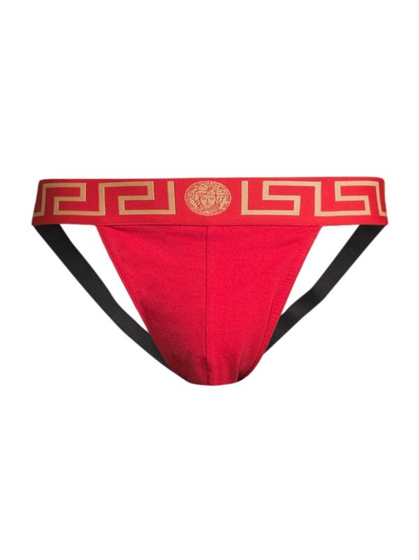 versace 【送料無料】 ヴェルサーチ メンズ ブリーフパンツ アンダーウェア Logo Jockstrap Briefs red gold