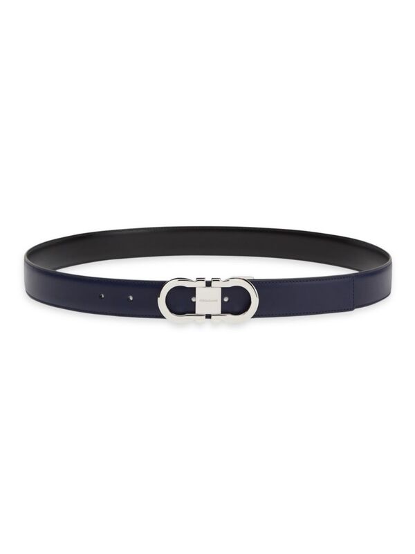 フェラガモ ベルト（メンズ） 【送料無料】 フェラガモ メンズ ベルト アクセサリー Gancini Leather Belt midnight nero