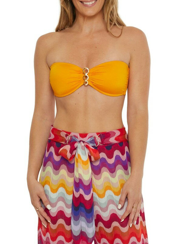 【送料無料】 トリーナターク レディース トップのみ 水着 Monaco Embellished Bandeau Bikini Top mellow yellow