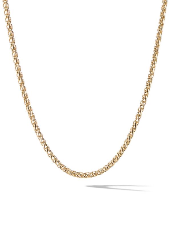 【送料無料】 デイビット・ユーマン メンズ ネックレス・チョーカー・ペンダントトップ アクセサリー Wheat Chain Necklace In 18K Yellow Gold 4mm gold